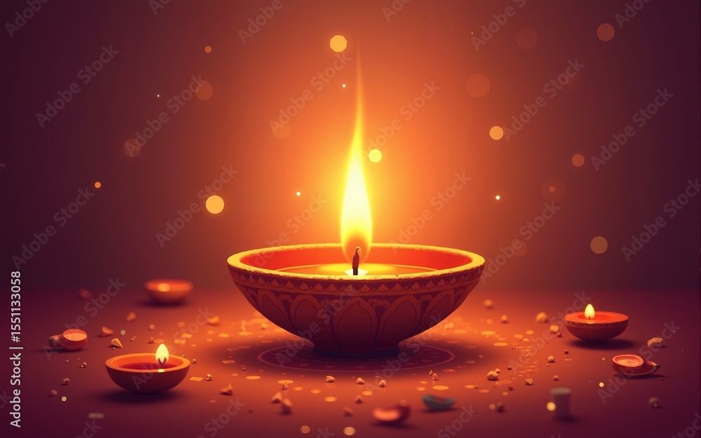 happy diwali realistic diya festival banner design. High quality happy diwali realistic diya festival banner design. High quality