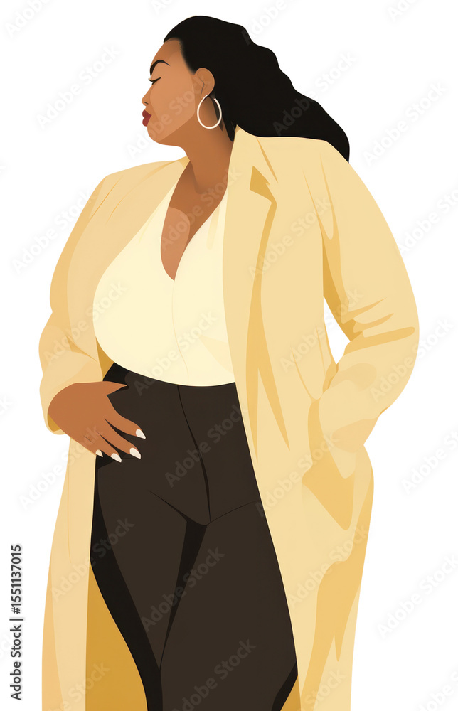 Fototapeta premium PNG Fashion yellow blouse female.