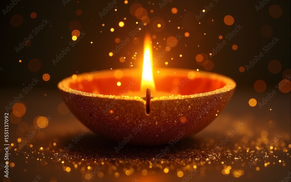 creative diwali diya made with golden particles. High quality creative diwali diya made with golden particles. High quality