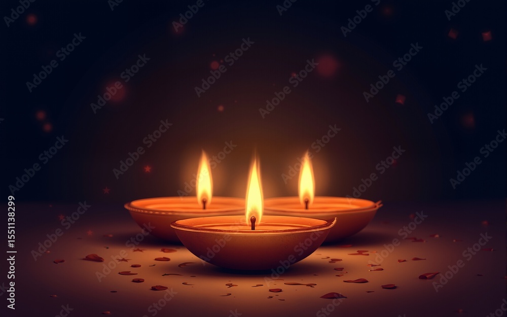 illustation of Diwali festival of lights tradition Diya oil lamps against dark background. High quality illustation of Diwali festival of lights tradition Diya oil lamps against dark background. High quality