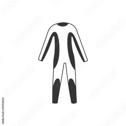 Wetsuit Doodle Clipart. Minimal scuba diving equipment gear line drawing in hand drawn style for underwater themes. Vector illustration