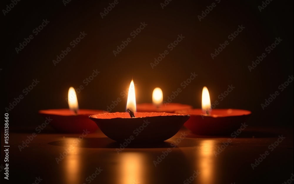 Diwali, Oil lamps on the dark background. High quality Diwali, Oil lamps on the dark background. High quality
