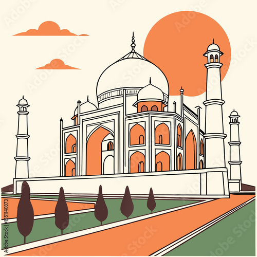 Artistic rendition: The Taj Mahal, India's timeless monument and cultural icon