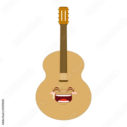 guitar laughing face cartoon cute