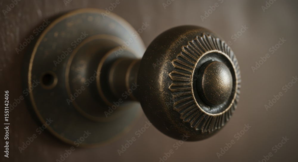 Antique Brass Door Knob Close-up Detail of Vintage Hardware Antique Brass Door Knob Close-up Detail of Vintage Hardware