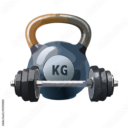 kettlebell and dumbbell vector fitness graphic design