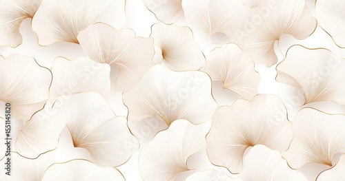 Elegant Floral Texture with Pink Blossoms and Gold Filigree, Romantic Decorative Pattern for Home Decor & Beauty Design