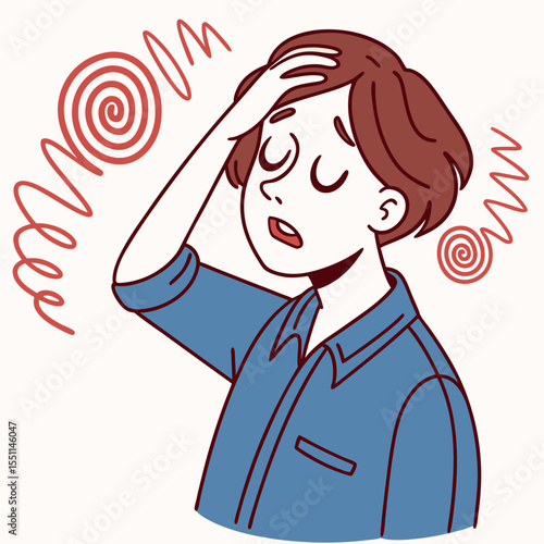 Person experiencing discomfort, indicating stress or health issues with visualization