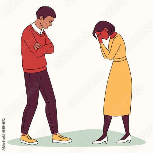 Relationship discord: A visual representation of conflict and emotional distance