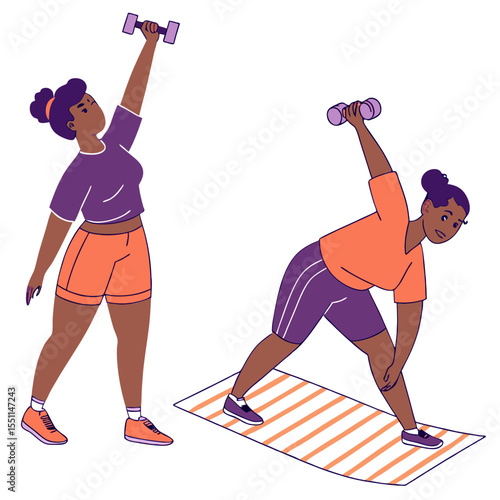 Women engaged in different exercises to strengthen muscles for a healthier lifestyle