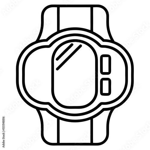 Wearable tech for fitness line art vector illustration 