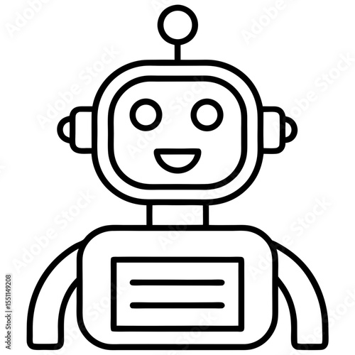 Chatgpt style chatbot concept line art vector illustration 
