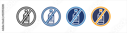 No Alcohol Icon Set Multiple Style Collection