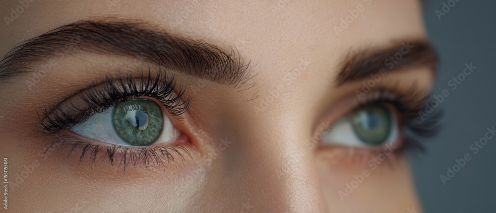Naklejka premium The captivating green eyes showcasing beauty and emotion in stunning detail.