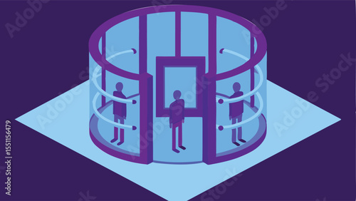 Biometric verification chamber with rotating secur