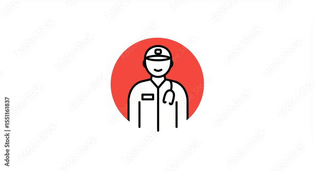 Doctor Icon: Healthcare Professional in Circle Doctor Icon: Healthcare Professional in Circle