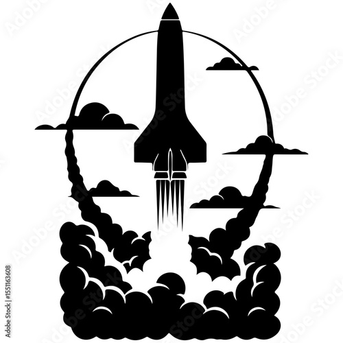 Fototapeta An arsenal spacecraft silhouette, from small scout ships to massive motherships