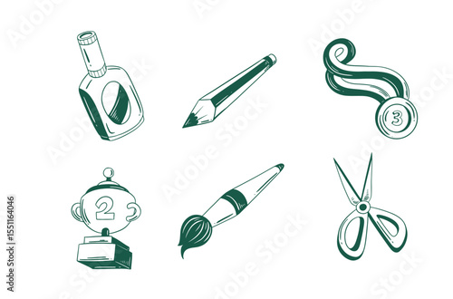 Educational Classrom Object Hand Drawn Illustration