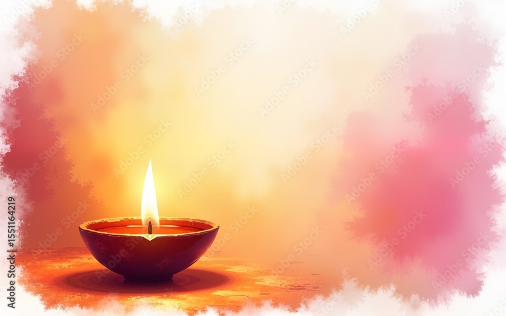 diwali festival diya on watercolor background. High quality diwali festival diya on watercolor background. High quality