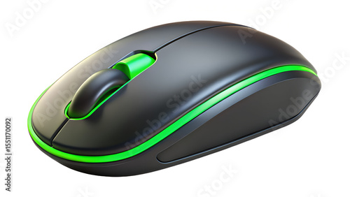 black wireless computer mouse with backlight