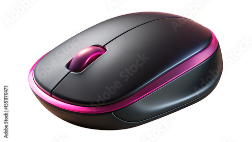 black wireless computer mouse with backlight