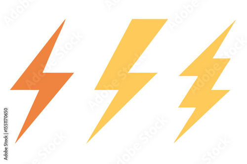 Lightning icon set. Thunderbolt. Vector