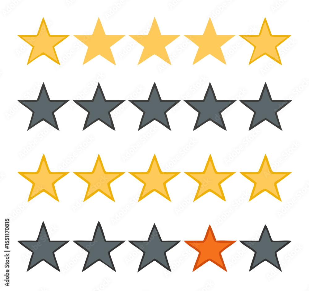 Fototapeta premium Five stars. Rating sign. Vector illustration