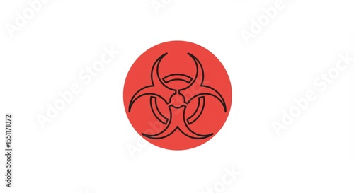 Biohazard Symbol on Red Circle: Warning Sign
