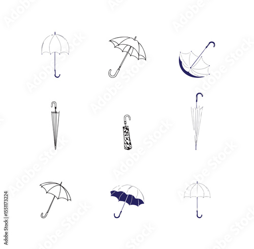 Group umbrella vector design