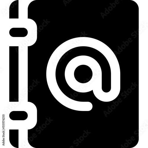 Email Contact Icon - Black Communication Vector Symbol