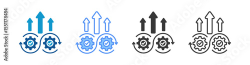 Continuous Improvement Icon Set Multiple Style Collection
