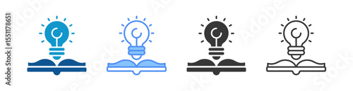 Knowledge Icon Set Multiple Style Collection