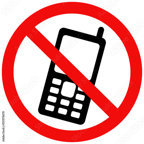 No phone sign. Do not call sign. Don't use the phone. Vector illustration design.