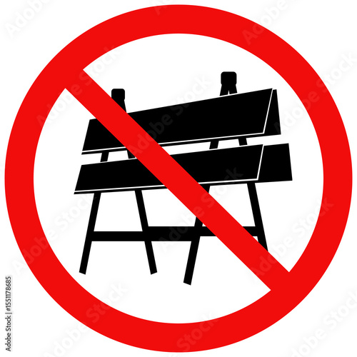 No obstruction sign. Do not set up obstacles sign. Do not block the sign. Vector illustration design.