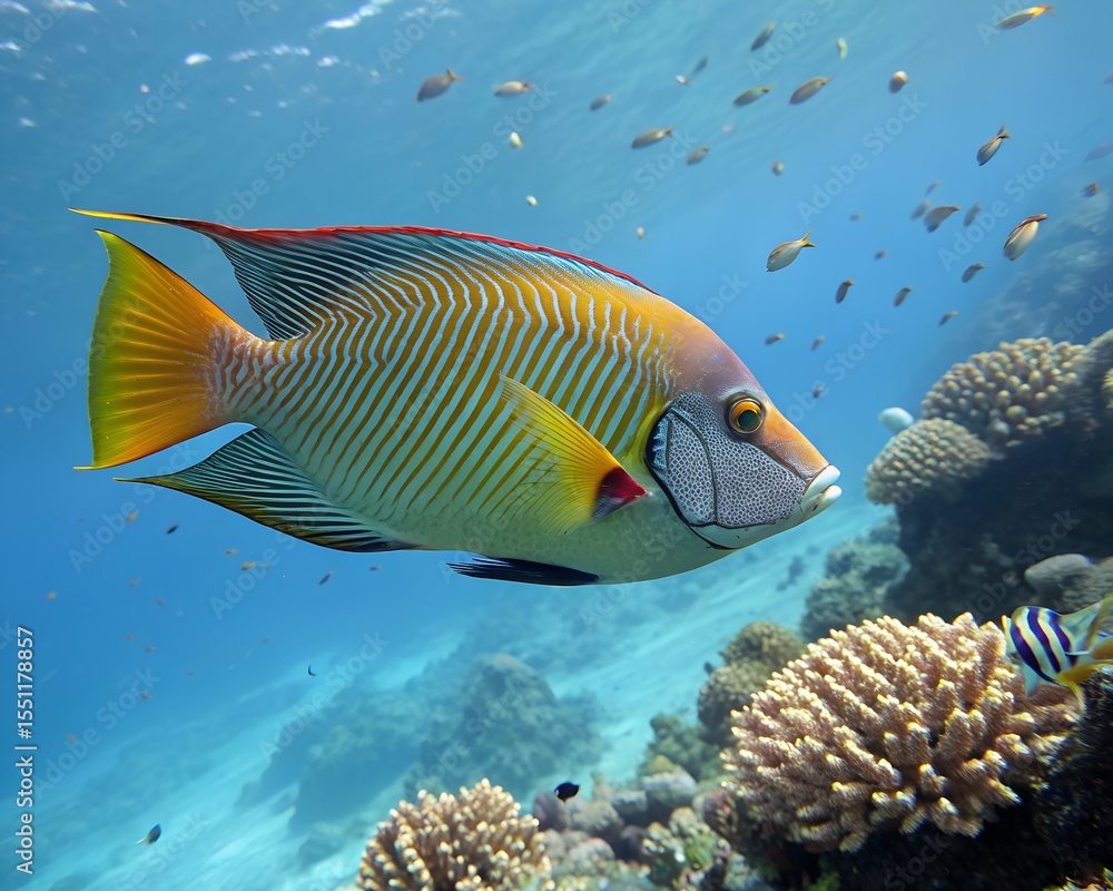 Obraz premium Tropical Male Fish in Close-Up – High-Quality Ocean Photography