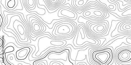 Minimalist White Contour Line Map Vector with Abstract Topographic Elevation Design.