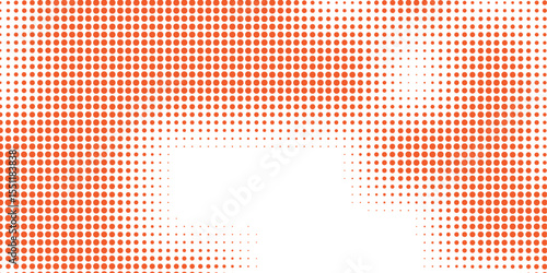 Retro Faded Halftone Dot Texture Background in Warm Orange Gradient Style Vector.