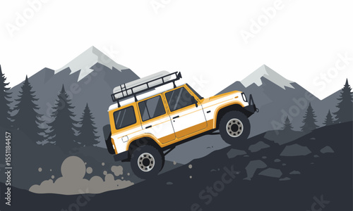Off-Road Adventure in the Mountains with a 4x4 Vehicle