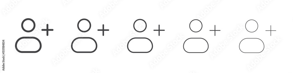 Fototapeta premium Add user icon outline ilustration vector symbol