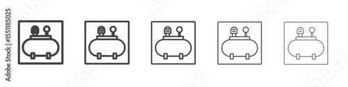 Air compressor pump icon outline ilustration vector symbol