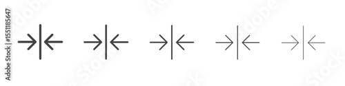 Align horizontal icon outline ilustration vector symbol