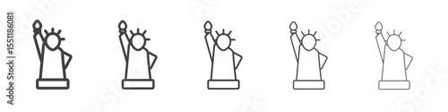 Ancient statue icon outline ilustration vector symbol