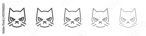 Angry cat icon outline ilustration vector symbol