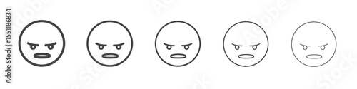 Angry icon outline ilustration vector symbol