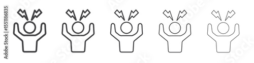 Angry person icon outline ilustration vector symbol