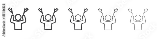 Angry person icon outline ilustration vector symbol
