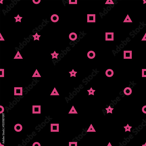 Seamless pattern of Korean candies dalgona or ppopgi with various shapes. Vector flat illustration