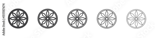 Ashoka Wheel icon outline ilustration vector symbol