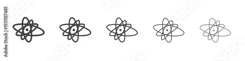 Atom icon outline ilustration vector symbol