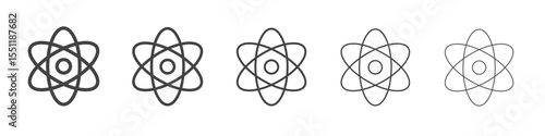 Atom icon outline ilustration vector symbol